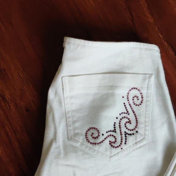 X- IT Long Flare White Jeans - Picture 6 of 8